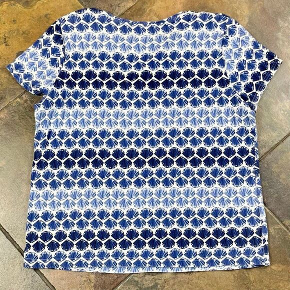 Croft & Barrow Blue White Seashell Pattern T-shirt XXL - Picture 5 of 7